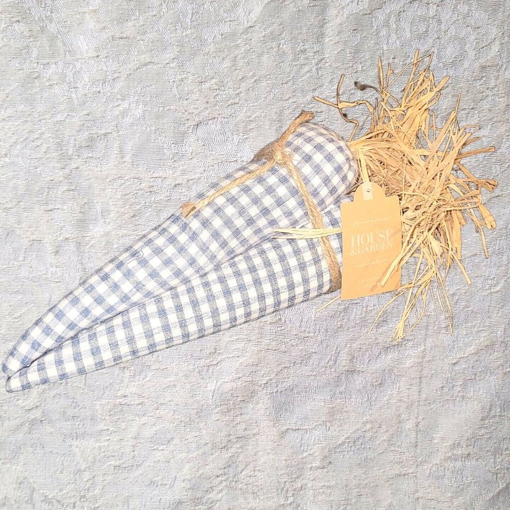 Carrots Straw Blue White Farmhouse Filler Decor Straw New